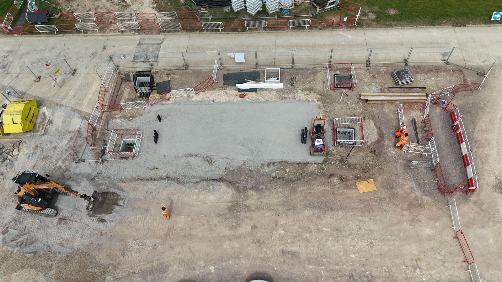 Slab preparation and ducting works at Hatfield Heath STW
